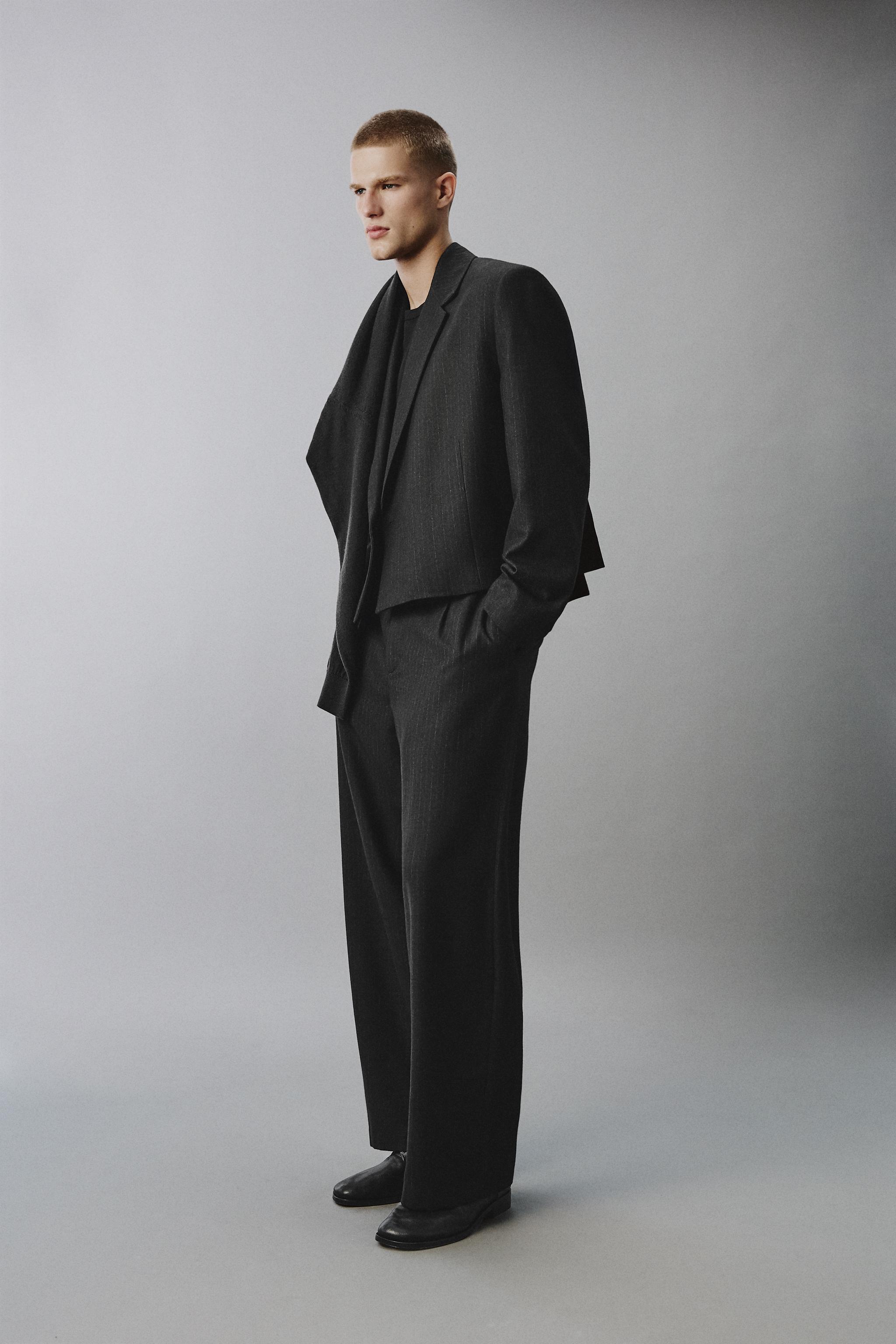 PANTALON À PLIS DE COSTUME RAYURES TENNIS